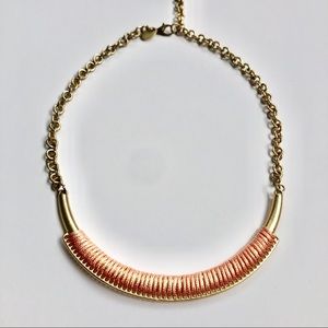 Gold and Peach Round Bar Necklace 🍑